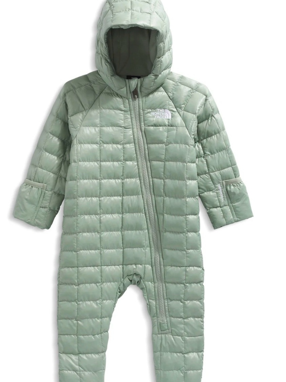 The North Face Kids Sage Green Quilted Insulated One-Piece